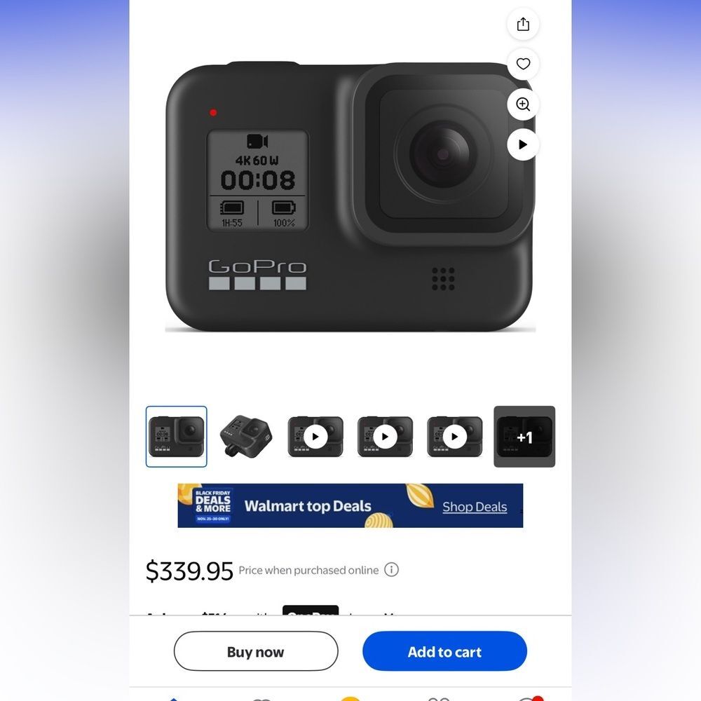GoPro Black Adventure Camera Black 8 ultra HD - Picture 7 of 7